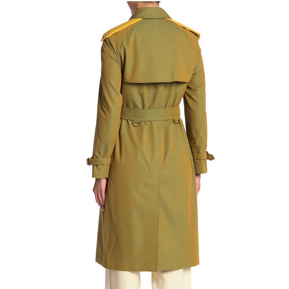 NWT Burberry Trench Coat, US 2 | Contrast Knit, Designer London Heritage Style - Picture 6 of 16